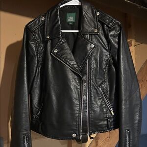 Wild Fable Shiny Black Leather Jacket